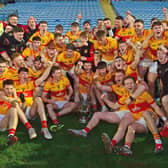 Castlebar Mitchels celebrate as they are crowned Mayo Senior Champions at MacHale Park. Photo: Conor McKeown