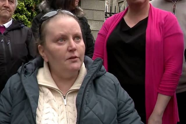 PUBLIC APOLOGY Mary Keane being interviewed on RTÉ News after she received a public apology from Galway University Hospital.