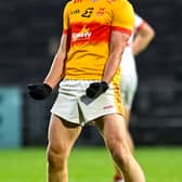 Pictured is Castlebar's Eoghan Hughes celebrating his side's victory over Garrymore. Pic: Sportsfile.