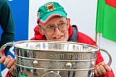 The late John Regan pictured recently with the Sam Maguire Cup in Kiltimagh. 