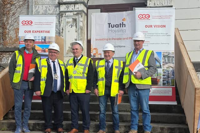 Cllr Peter Flynn, Cllr John Caulfield, Cllr Brendan Mulroy, Cllr John O'Malley, Cllr Chris Maxwell at the Convent of Mercy site in Westport