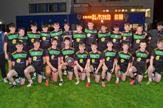 Ardleathmaigh players and management celebrate being crowned Connacht champions.