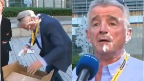 WATCH: Ryanair chief Michael O'Leary's response to being pied in face is brilliant