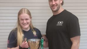 Two Irish rugby captains celebrate in Ballina