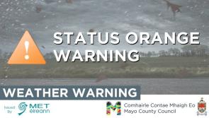 Orange warning for thunderstorms and heavy rain in Mayo