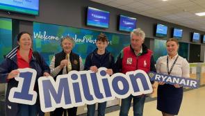 Ryanair celebrates one millionth passenger milestone at Ireland West Airport
