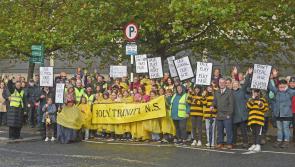 Crowd marches through Westport in solidarity with Holy Trinity NS
