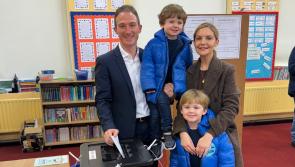 Minister Alan Dillon brings family to polling station as Mayo votes in general election 