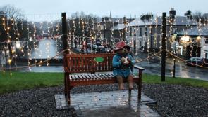 Westport’s Paddington Bear lights up amid incoming storm 