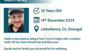 ALERT: Have you seen Daithí? Gardaí appeal for missing Letterkenny man 