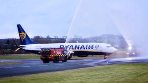 Unusual sight at Irish airport as Ryanair plane is met by emergency vehicles on runway