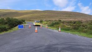 Road to top of Mayo scenic location was closed today after car caught fire