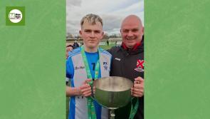 EMOTIONAL: Father and son celebrate Mayo school's historic All-Ireland triumph 