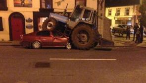 Drunk farmer drove tractor onto car’s roof
