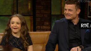 Michaela and best bud Brian on Late Late Show