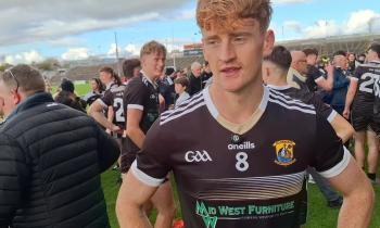 Kilmeena midfielder Jack Carney reacts to Mayo GAA intermediate championship
