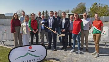 Westport AC turn sod on new tartan running track