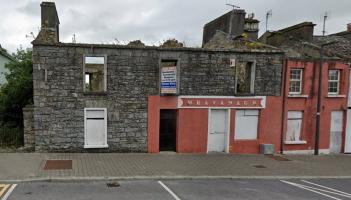 A derelict building in Shrule is to be knocked and replace with four apartment units