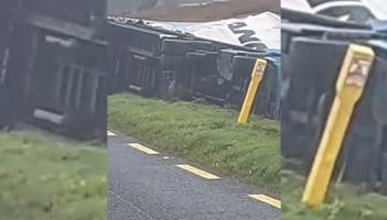 STORM AMY WATCH: Truck blown off Mayo road ended up in ditch 