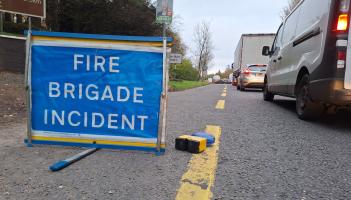 Emergency services at scene of two-vehicle crash in Mayo town