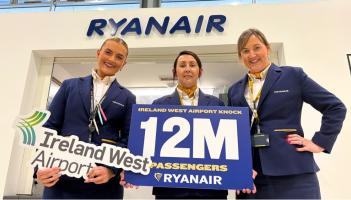 Ryanair celebrates new passenger milestone at Ireland West Airport