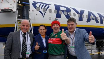 Ryanair CEO Michael O&rsquo;Leary makes quite a landing in Mayo