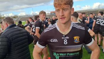 Kilmeena midfielder Jack Carney reacts to Mayo GAA intermediate championship