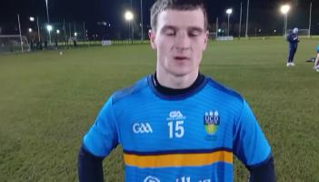 Mayo footballer Niall Hurley reacts to DCU win over Maynooth in Sigerson Cup
