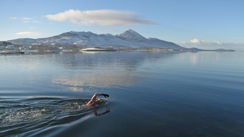 winter sea swimmer