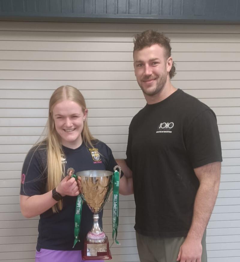 Two Irish rugby captains celebrate in Ballina