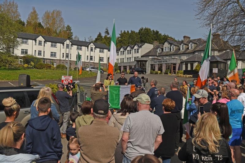 Ballina protesters say ‘enough is enough’ as hundreds attend demonstration against housing of asylum seekers