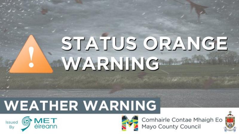 Orange warning for thunderstorms and heavy rain in Mayo