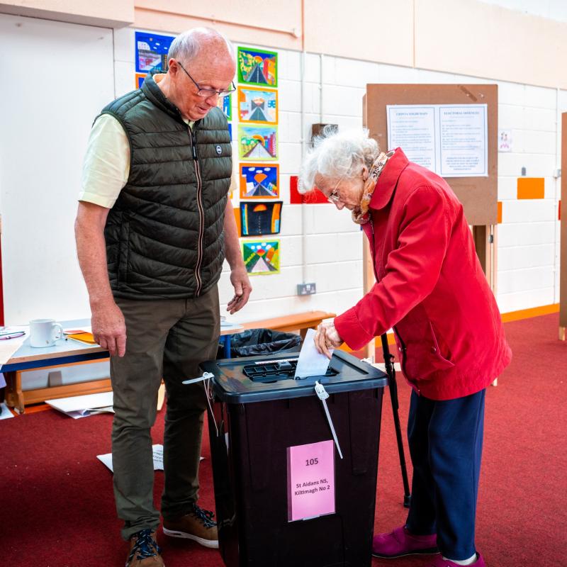 100-year-old Mayo woman votes in elections in Kiltimagh