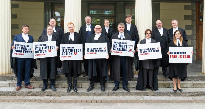 Barristers and solicitors withdrew their services in Mayo this morning as part of a campaign for fee restoration