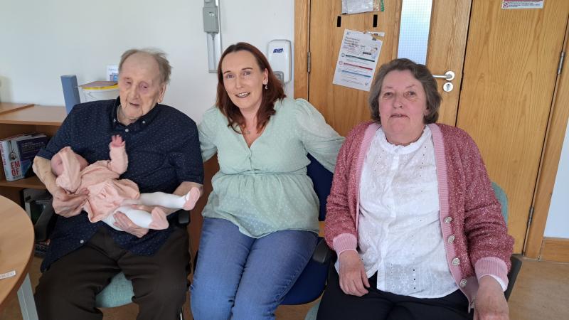 Anthony Gallagher from Achill with his great-granddaughter Cara Grealis, granddaughter Mary Grealis and daughter Julie McNulty