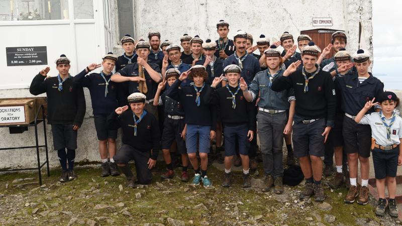French Scouts from Brittany visit Mayo and go up Croagh Patrick 