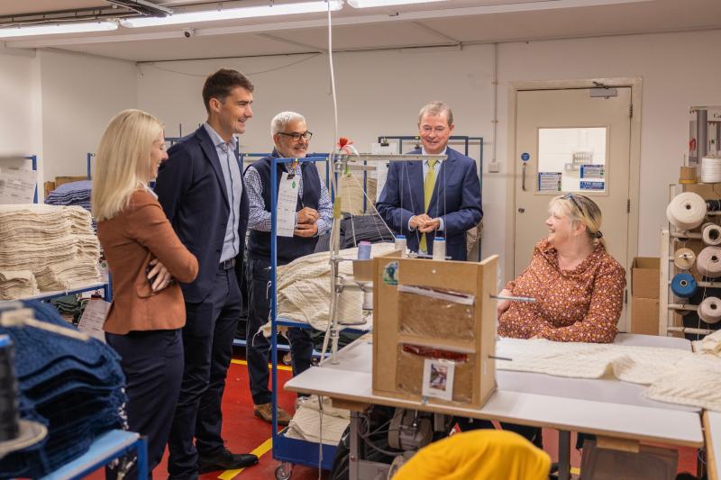 Minister for Finance Jack Chambers visited Carraig Donn and Aran Woollen Mills in Westport