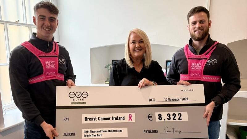 Company founded by footballer with Mayo connections raises over €8,000 for Breast Cancer Ireland