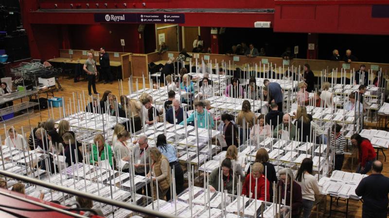 The count continues in the TF Royal Theatre in the Mayo constituency