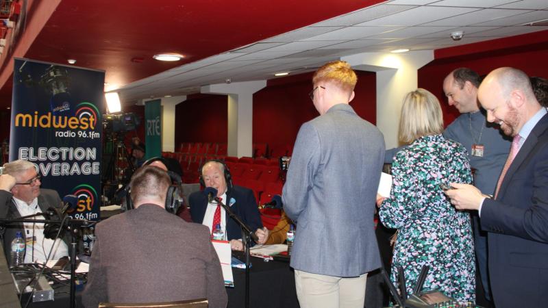 Michael Ring speaking to the media after arriving at the count centre in Castlebar