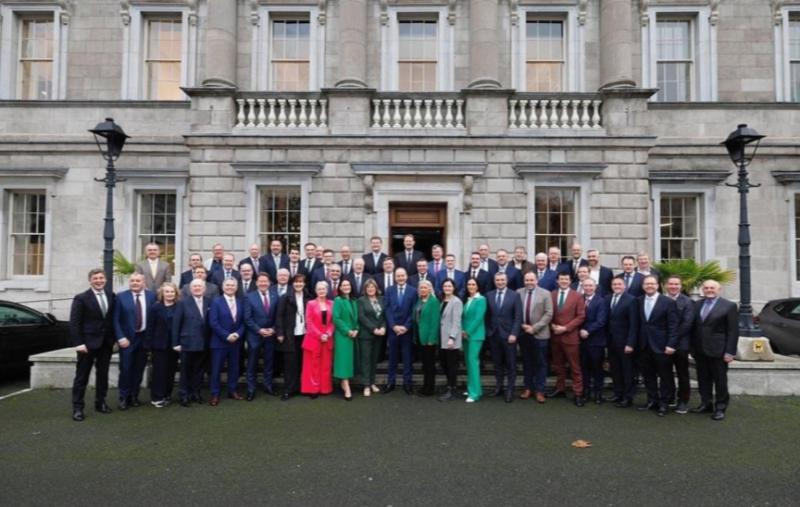 Photograph of Fianna F&aacute;il TD's outside the D&aacute;il creates a stir over 'stark gender imbalance'