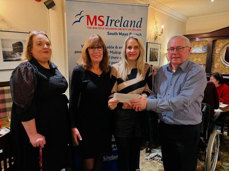 Mayo charity shop presents cheque to South Mayo Branch of MS Ireland