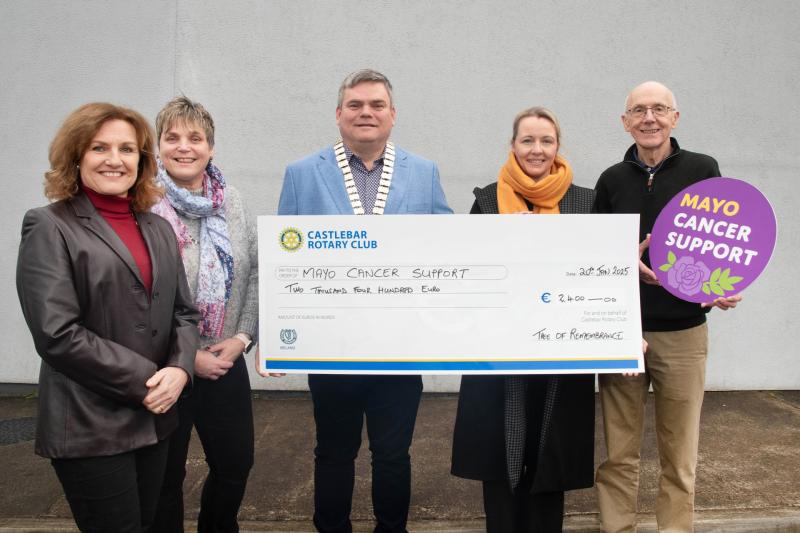 Mayo Rotary Club present cheques after successful Christmas fundraiser