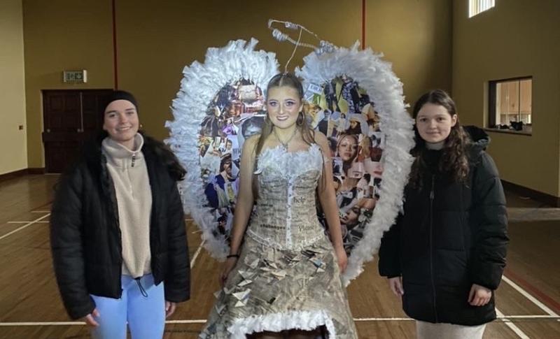 Mayo students create Junk Kouture entry from Mayo News newspapers 