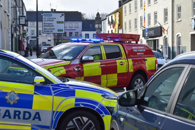 Westport car park closed after vehicle crashes into premises
