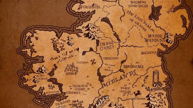 Which Mayo region features in this 'Lord of the Rings' map?