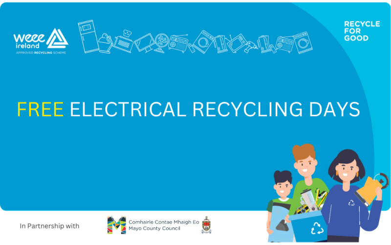 Mayo householders urged to avail of free e-waste and battery recycling events 