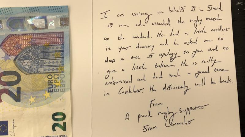 The note from an 'embarrassed' Connacht Rugby supporter