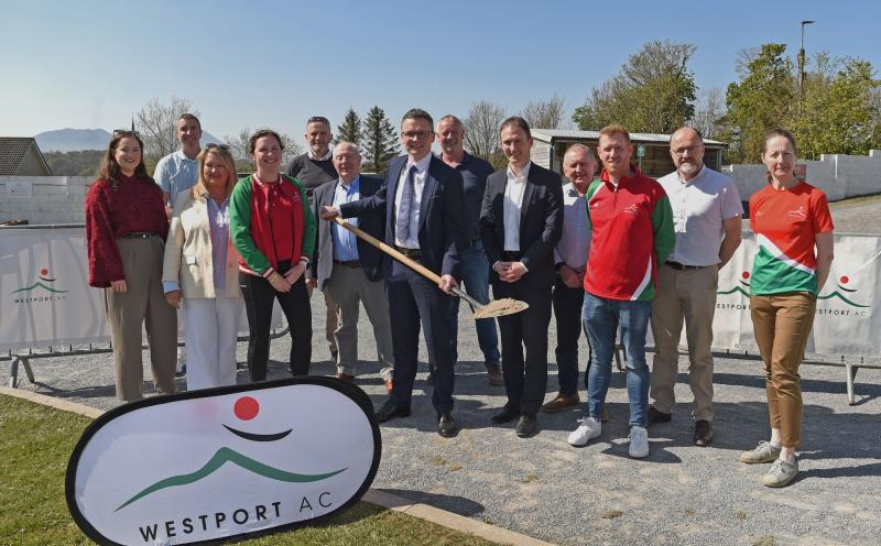 Westport AC turn sod on new tartan running track 
