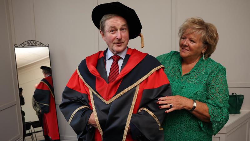 Former Fine Gael leader and Taoiseach was conferred with a Doctor of Philosophy form DCU